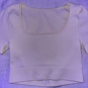 cream crop exercise top